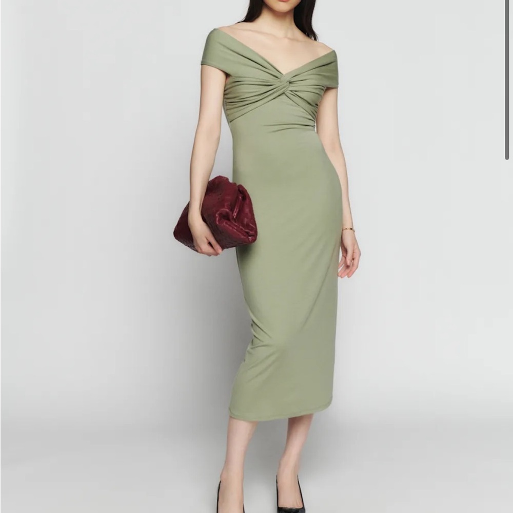 Reformation off the shoulder midi dress